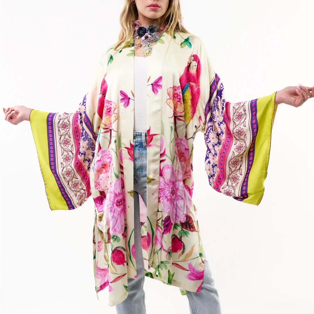 Aratta Tropical Mood Hand-Beaded Kimono/Topper - Picture 14 of 15